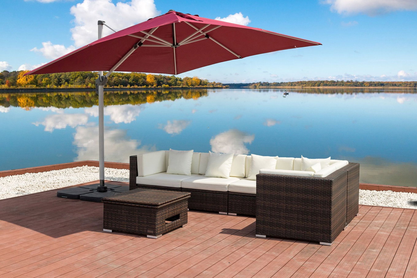 OUTFLEXX salotto da giardino, 5 pers, marrone marmorizzato, polyrattan, contenitore cuscini impermeabile, incl. tavolo lounge 16064_BOX_D__1