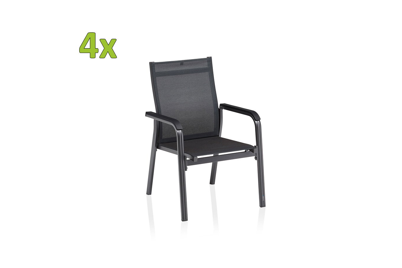 KETTLER Basic PlusPremium, antracite/liquirizia, Alluminio/Tessuto outdoor, 4x Sedia impilabile (0102405-7000) 31500__1