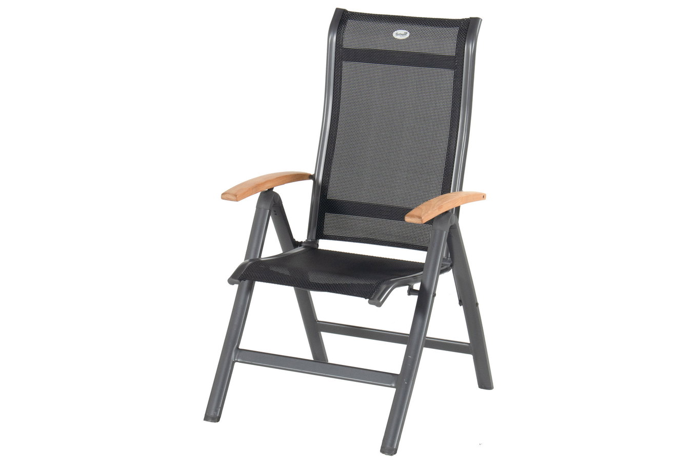 HARTMAN Alice Sedia Pieghevole, xerix/nero, Alluminio/Textilene 4x4, con Braccioli in Teak 11086__1