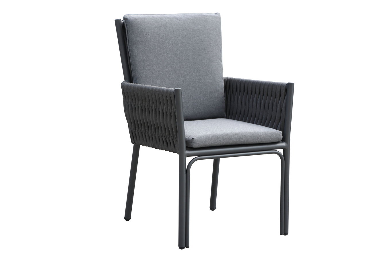 OUTFLEXX Mermaid Poltrona da pranzo, antracite, alluminio/intreccio XL 57x63x89 cm, incluso cuscino 22304__1