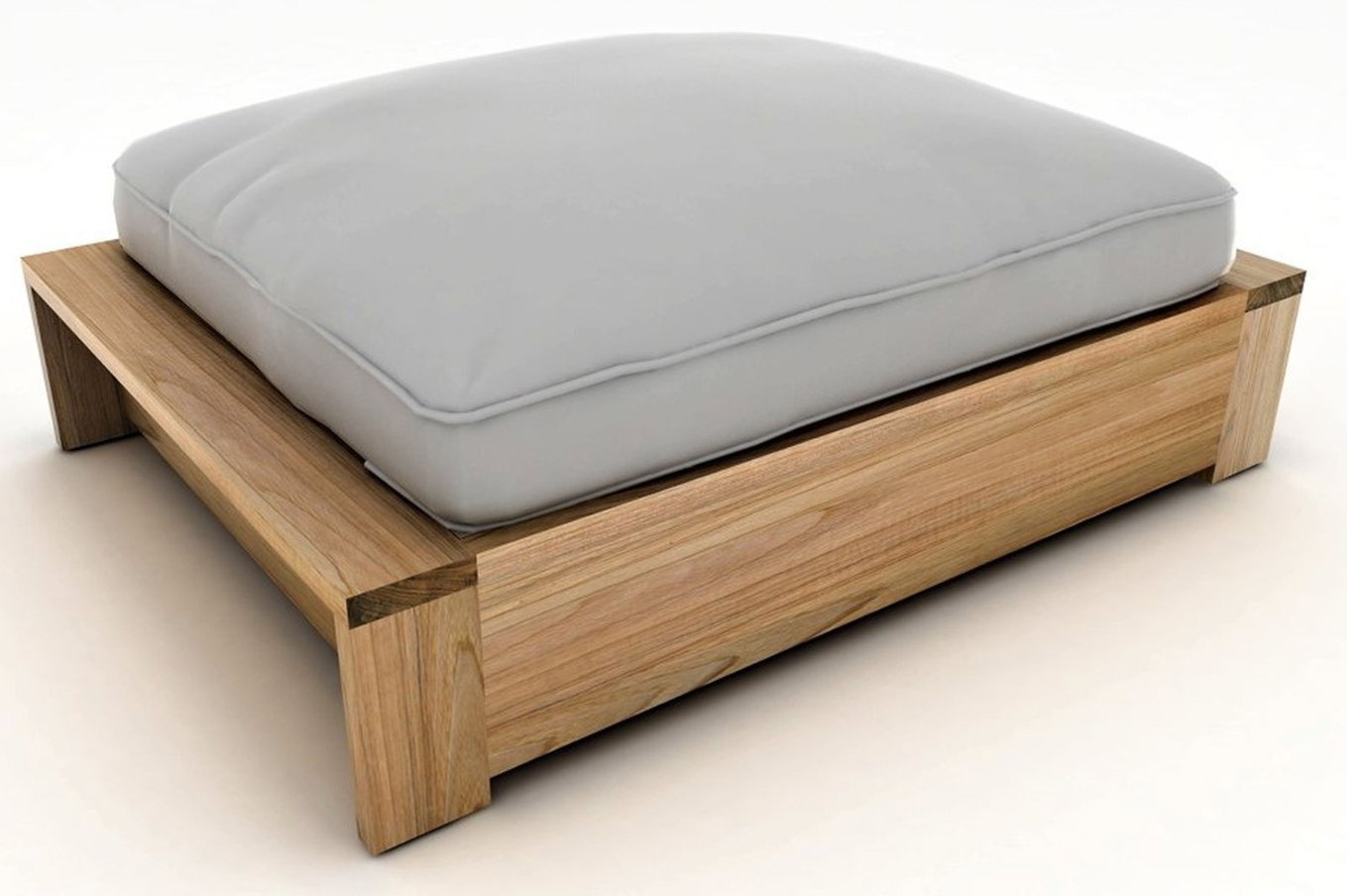 OUTFLEXX Kassel Pouf Lounge, legno di teak riciclato, incl. cuscini in Olefin, spazzolato rustico 18333__1