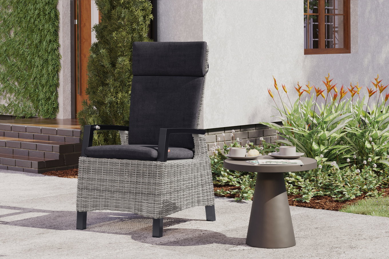 SIENA GARDEN Corido Poltrona, antracite, alluminio, 72x61x109 cm, cuscini inclusi 23713__1